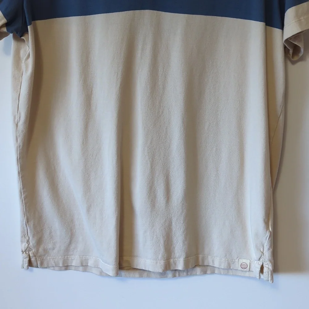Marine Layer Blue and Cream Striped Polo Shirt - Size Small - Picture 3 of 10